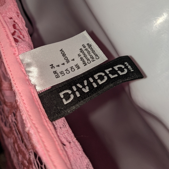 3/$25 Bright pink floral lace mesh sweetheart illusion dress scallop trim - Picture 7 of 7